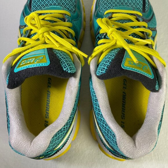 ASICS Women's Athletic Shoes - Teal and Yellow - Picture 6 of 7